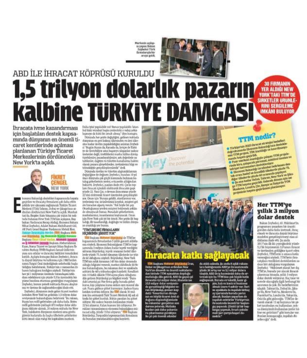 1,5 TRİLYON DOLARLIK PAZARIN KALBİNE TÜRKİYE