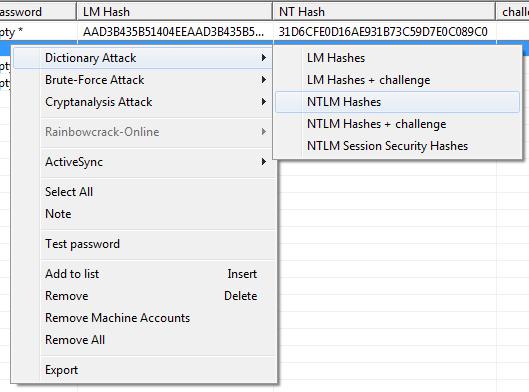 Cain and Abel NTLM V Şifre Saldırı Yöntemleri Password Guessing