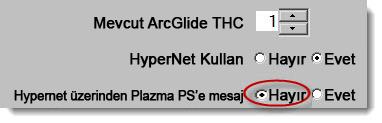 7 - Plazma Kurulumu MAXPRO200 ve ArcGlide ArcGlide torç yükseklik kontrolü kullanan bir kesme sisteminde CNC Hypernet i ArcGlide ile kullanmak için ayarlanır.