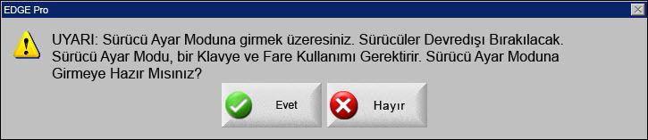 Köprü/Ray/İkinci tahrik/cbh Testi: Test düğmeleri seçilen çıkış sinyalini uygun sürücü amplifikatörüne gönderir.