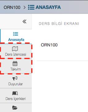 6) Dersiniz işleyiş yapısını incelemek için sol taraftaki araçlar içerisinden Ders İzlencesi aracına