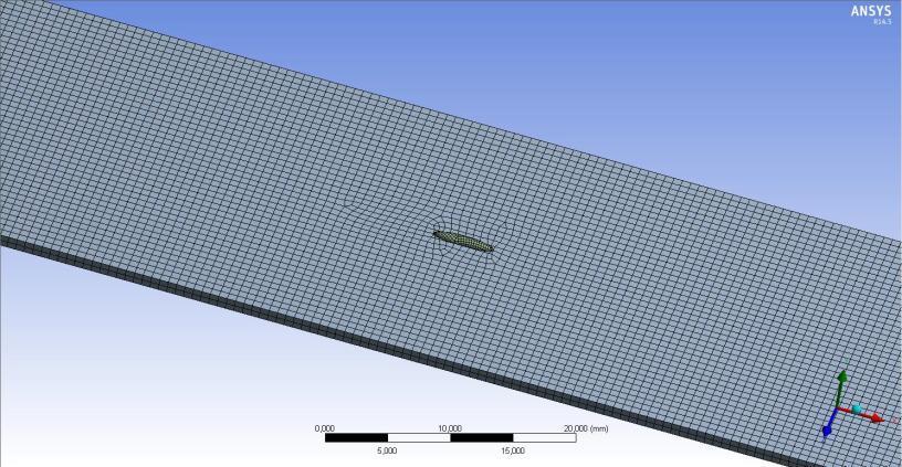 Şekil 1: Sonlu elemanlar modeli Model 2 sac parçadan oluşmaktadır. Bu parçalar kaynakla birleştirilmiş ve 100x1x100 (mm) ölçülerindedir.