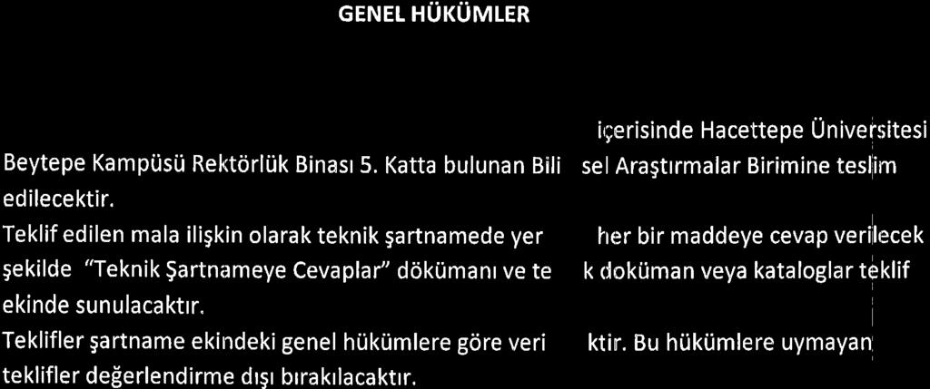 GENET HUKUMLER Beytepe KampUsi.i Rektrirliik Binasr 5. Katta bulunan Bili edilecektir.