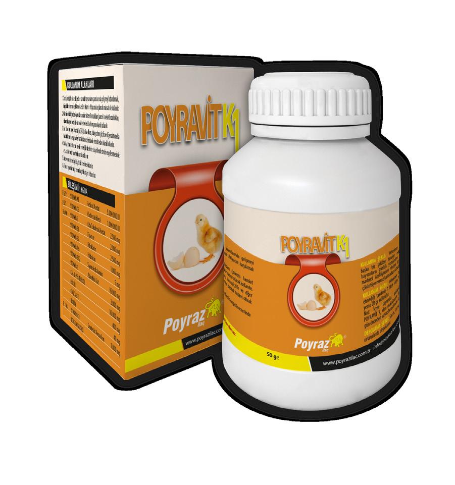 000 mg/kg FOLİC ASİT 400 mg/kg BİOTİN 40 mg/kg E 160a VİTAMİN K3 Sentetik Menadion 1.