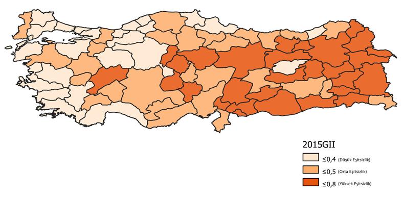 Türkiye de toplumsal cinsiyet eşitsizliğinin genel resmi (2012-2015) 2012 2015 Bu resim; Toplumsal cinsiyet eşitsizliğinin azaldığı, Kadın-erkek eşitlik oranlarının arttığı, Cinsiyet