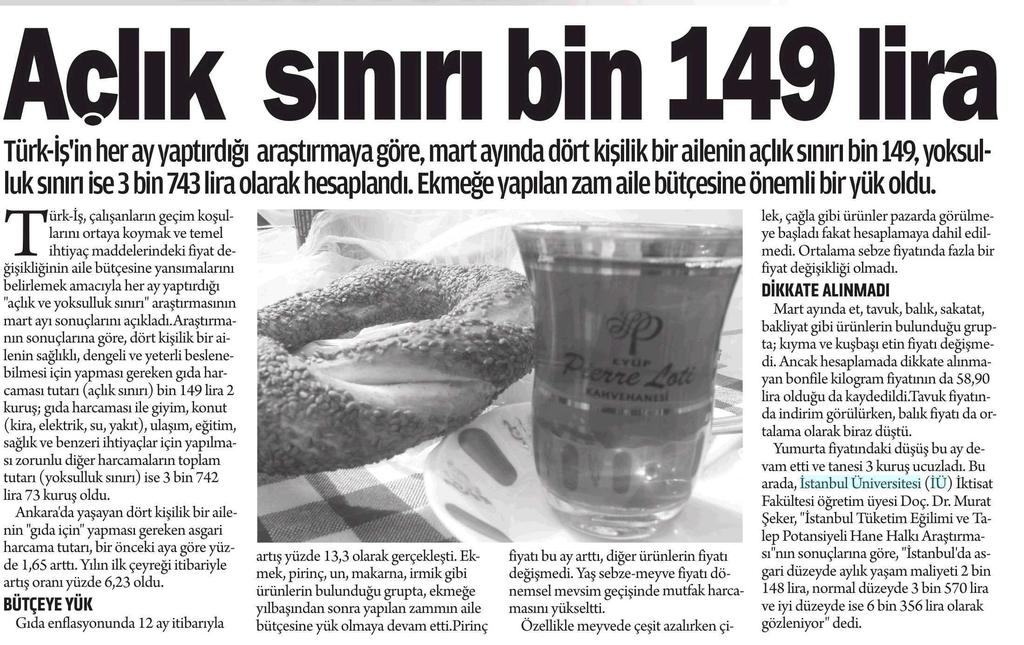 AÇLIK SININ BIN 149 LIRA Yayın Adı : A Gazete (Bursa) Sayfa : 5