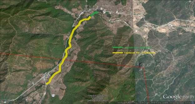 (Uydu Fotoğrafı Görüntüsü-2) Bu güzergâhta dere yatağı içerisinde bulunup, kesiti daraltan ve akış rejimini bozan yaklaşık 45-50 ağaç kesilmiştir.