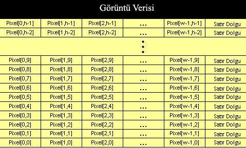 ŞEKĐL 9 BMP formatında piksel dizilimi BMP formatını 3 bölümde inceleyebiliriz.