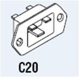 Cihaz birleştirici (elektrik kablosu) Cihaz birleştiricisi girişi (yazıcı) Tümü Her IEC60320-1 C19 (kareli tip) için çıkarılabilir bağlantı ucu Her IEC60320-1 C20 (kareli tip) için çıkarılabilir