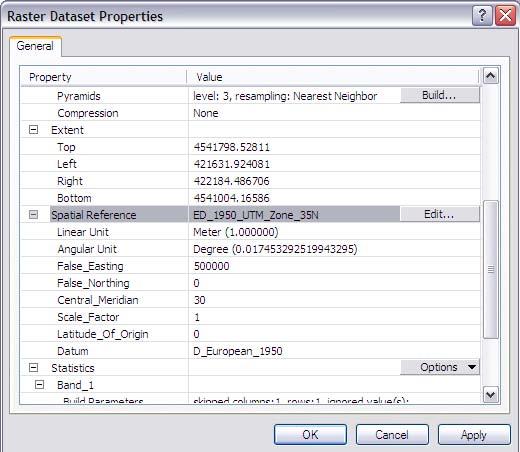 15. Raster Properties ekranında OK i tıklayınız. REC_f22d22d3c.