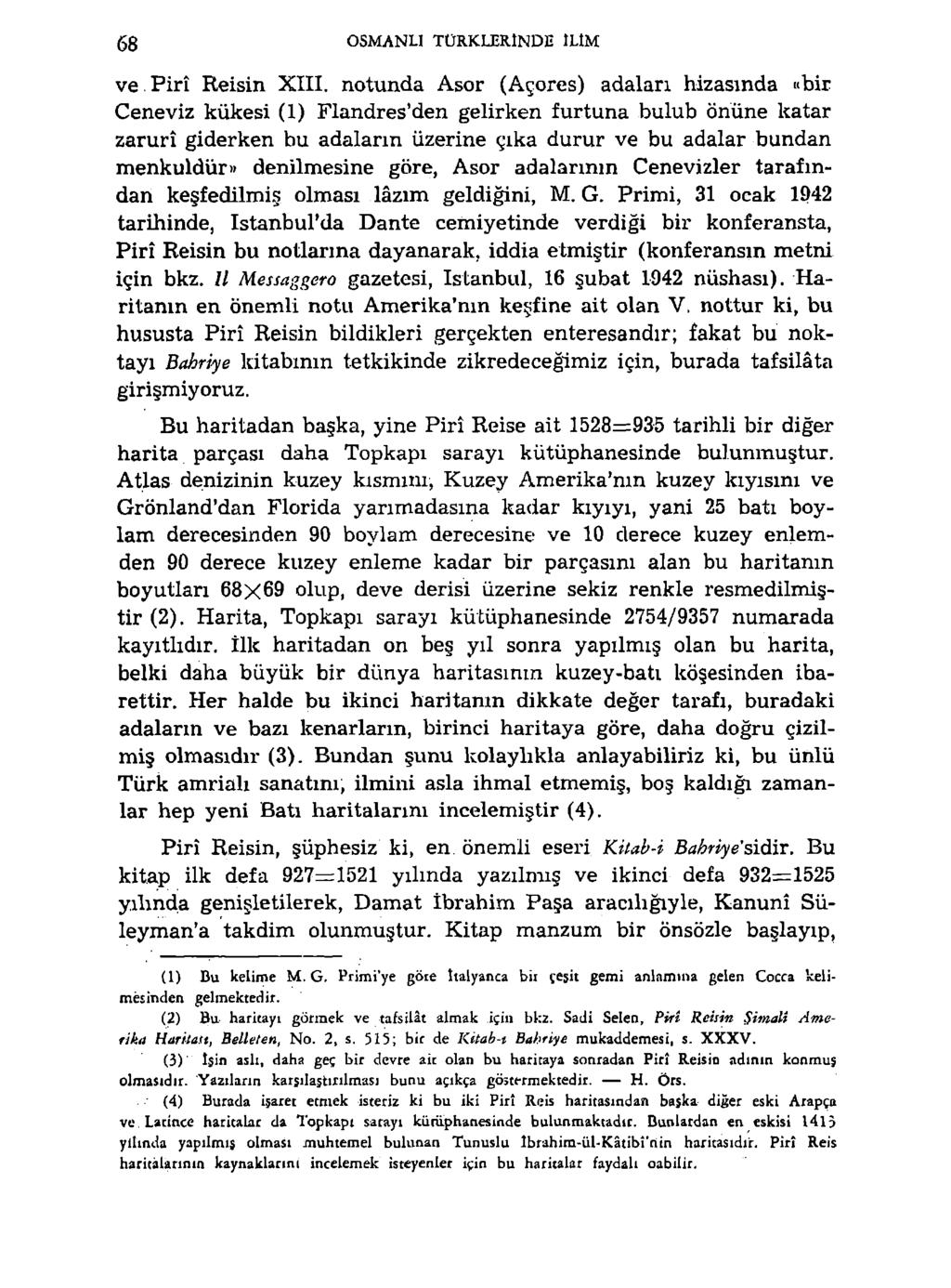 68 OSMANLI TÜRKLERINDE ILIM ve Pirî Reisin XIII.