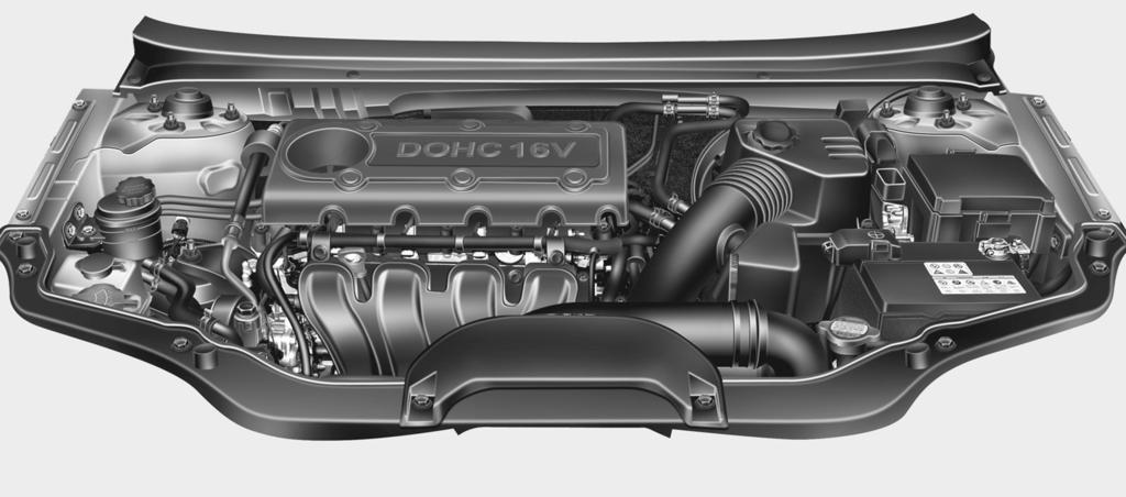 Aracınızın görünü ü 2.0L Motor 1. So utma suyu haznesi... 7-19 2. Motor ya ı doldurma kapa ı... 7-18 3. Fren/debriyaj hidroli i kabı... 7-22 4. Hava fi ltresi... 7-27 5. Sigorta kutusu... 7-48 6.