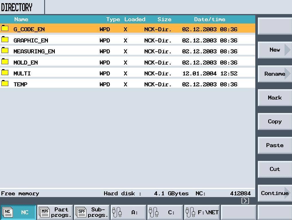 Resim 1.3: Fanuc sisteminde program yazma ekranı Sinumerik programlama sisteminde yeni klasör oluģturulur (Resim 1.4a).