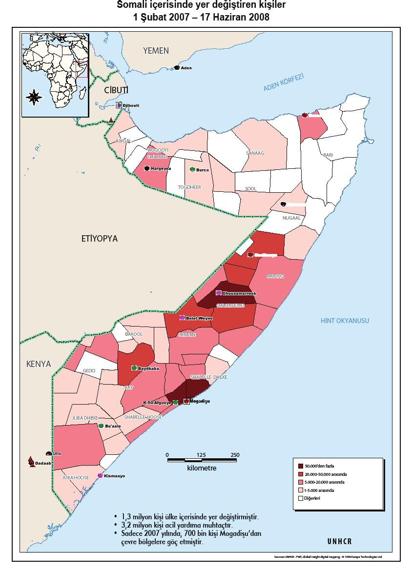 Devletsiz yapı, güvenlik sorunu, hayati tehlike, işsizlik ve geçim kaynaklarının kıtlığı dolayısıyla temel insani ihtiyaç ların karşılanamaması gibi nedenlerle Somalililer evlerini, yurtlarını