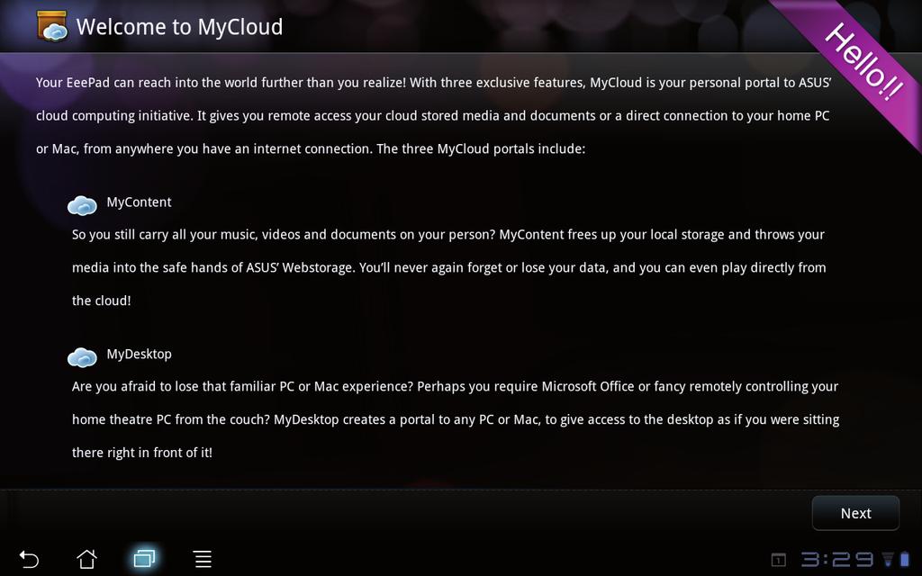 MyCloud MyCloud şunlardan oluşur: MyContent, My Desktop ve@vibe.