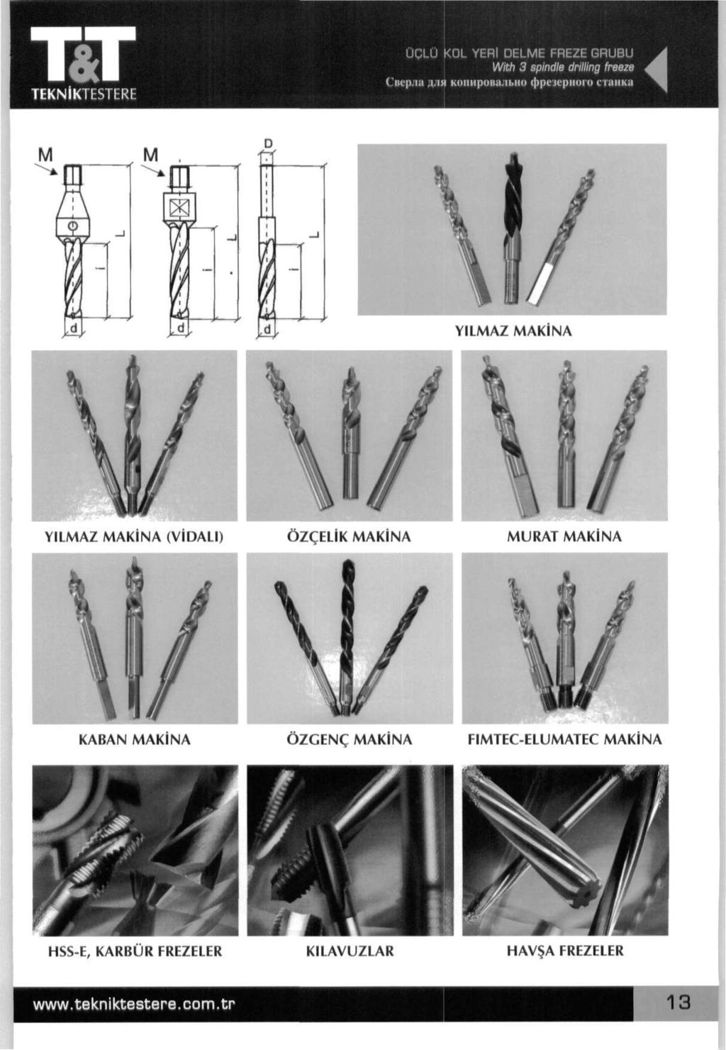 TEKNiKTESTERE GQLG <0L YERI DELME FREZE GRUBU With 3 spindle drilling freeze Сверла дли копировалыю фрезерного станка YILMAZ MAKiNA (VJDALI) OZCELIK MAKINA