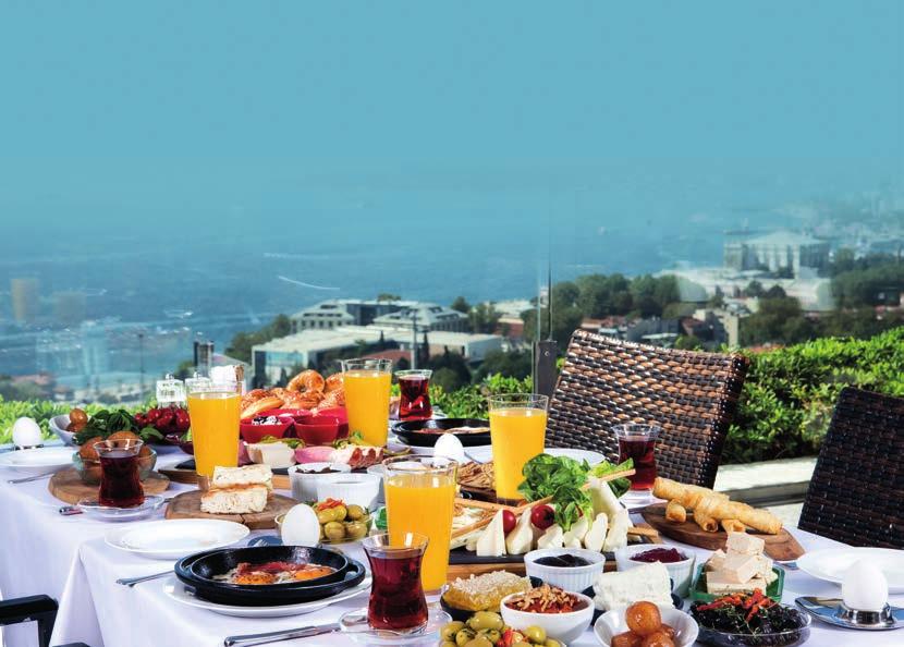 SUNDAY TRADITIONS : TURKISH BREAKFAST MENU Çengelköy cucumbers, tomatoes, pepper Selection of olives Yedikule lettuces, parsley, dill Clotted cream, honey comb, pine honey Butter and salty butter