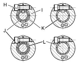 SP + Montaj Adlandırma H I J K L Sıkıştırma vidası Sıkma halkası [Sıkma göbeğinin (C) parçası] Aralık yüzüğü Oluklu motor mili Düz motor mili Tbl-6: Motor mili, sıkma göbeği ve aralık yüzüğünün