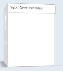 4.Yetki Devri Kullanıcı sorumlu olduğu projeyle ilgili herhangi bir işlemi başka bir kullanıcıya devretmek isterse yetki devri ekranından devredebilmektedir.