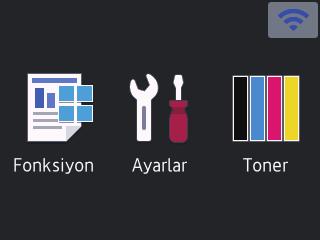 Dokunmatik Ekran LCD'ye Genel Bakış İlgili Modeller: HL-L8360CDW/HL-L9310CDW Ana ekrandan, Wi Fi kurulumu, Toner düzeyi, Ayarlar ve İşlevler ekranlarına erişin.