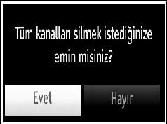 Eğer Dijital Anten tarama işlemini başlatırsanız otomatik tarama başlar. İptal etmek için MENU tuşuna basabilirsiniz. Eğer Dijital Kablo taramasını başlatırsanız şu ekran görüntülenir.