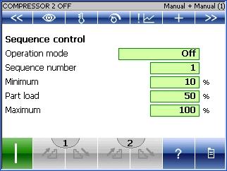 İşletim kılavuzu pistonlu kompresörlü Chiller için 8 Sıralama kontrolü SIRALAMA KONTROLÜ İpucu! Bu ekranlar çağrılır. tuşu + "Seçenekler" ve "Sıralama kontrolü" seçim alanlarına basılarak Res.