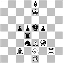 Kənan Vəlixanov (İmişli) 1-ci Azərbaycan kuboku, 1-ci yer. 1...Qxe4[a] 2.Sb6#, 1...Kxe4[b] 2.Qh1#, 1...Bc6 2.Sf6#. 1.Qe6+? dxe6!, 1.Qd6+? Sxd6!, 1.Qc6+? Bxc6, dxc6 2.Sf6# 1...Kxc6!, 1.Qb6? ~ 2.
