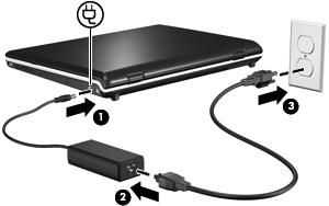 AC adaptörünü bağlama UYARI! Elektrik çarpması veya donanımın zarar görmesi riskini azaltmak için: Güç kablosunu her zaman erişebileceğiniz bir AC prize takın.