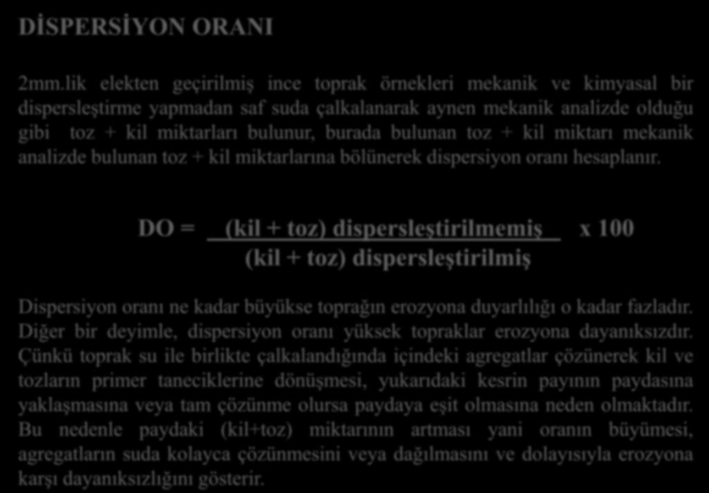 DİSPERSİYON ORANI 2mm.