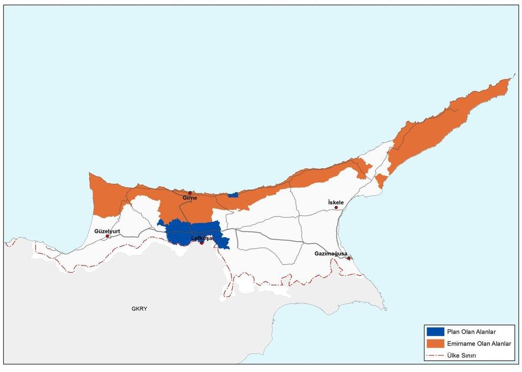 Proje yeri Harita 2 : 55/89 Ġmar Yasası altında Plan ve