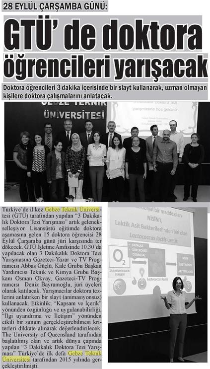 Yayın Adı : Nefes Gazetesi (Gebze) Yayın Tarihi : 28.09.2016 Küpür Sayfa : 2 Referans No : 60693324 Rek.E.