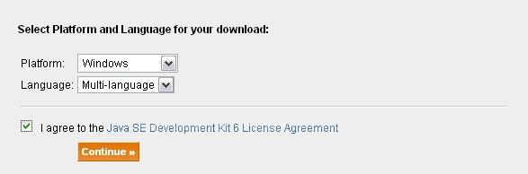 indirmeye devam edebilmek için "I agree to the Java SE Development Kit 6 License Agreement" yanındaki boş kutuyu işaretlemeniz gerekmektedir.