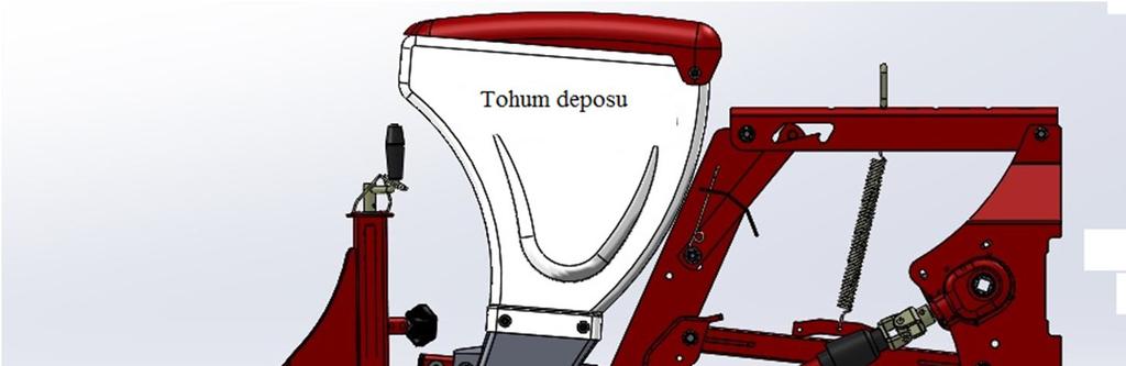 19 Ekim makinesinin bir ünitesi, makine çatısına kelepçelerle bağlanmış olup, üzerinde hareket iletim düzeni, kesek sıyırıcı,