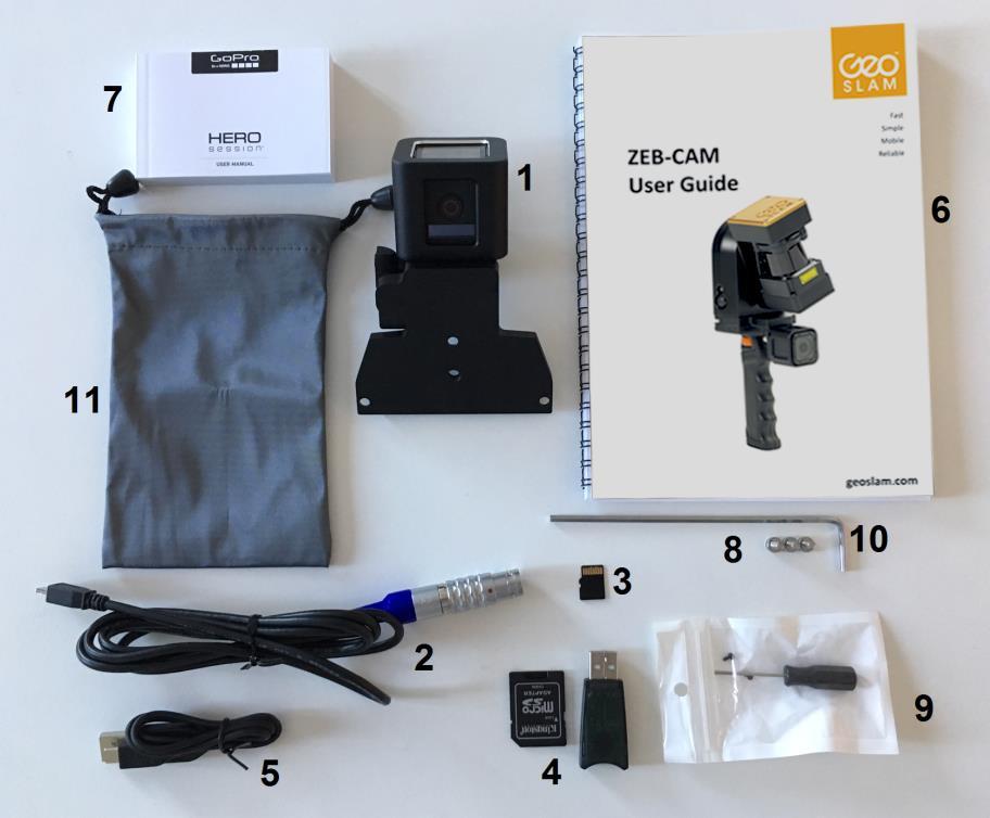4 3 2 1 1 ZEB-CAM montaj 2 Zeb-CAM kablo 3 microsd kart + SD Dönüştürücü 4 microsd card > USB Dönüştürücü 6 7 5 11 12 5 USB A > Micro B şarj