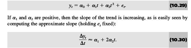 Üssel (exponential) trend : Çoğu ekonomik seri zaman içinde sabit bir ortalama hızla artarlar. Bu durumda trendi üssel olarak modellemek doğru olur.