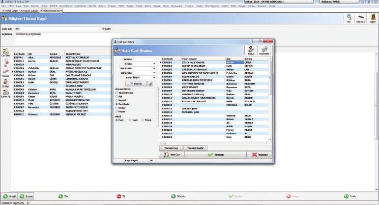 Müşteri Listesi Oluşturma İşlemleri Belli müşteri listeleri oluşturarak, oluşturduğunuz liste içerisindeki carilerinize toplu işlemler yapabilirsiniz.