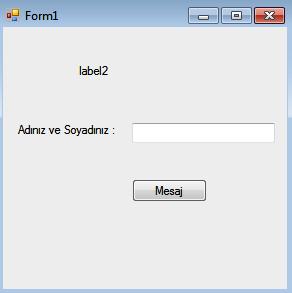 1. ToolBox Elemanları a. LABEL Kullanıcıya verilecek kısa bilgiler, herhangi bir nesneye getirilen başlık veya programcının kullanımına yönelik görevlerde kullanılabilir.