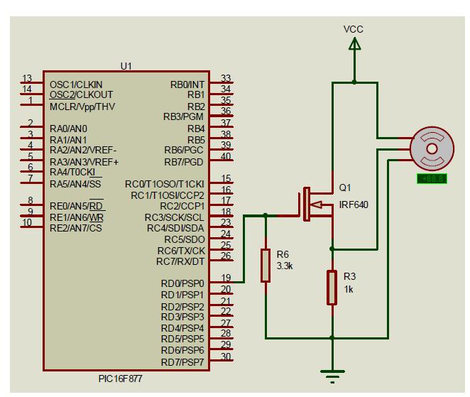 Şekil 2.7 : PIC16F877 li bir servo sürücü devresi Şekil 2.