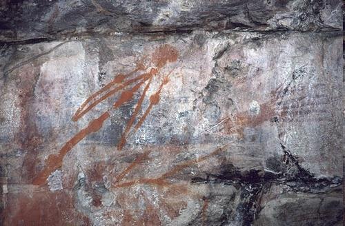 Kaya sanatı kaya üzerinde, açık havada, mağaralarda figüratif abstre en eski sanat türü: abstre = «cupules» Orta Hindistan