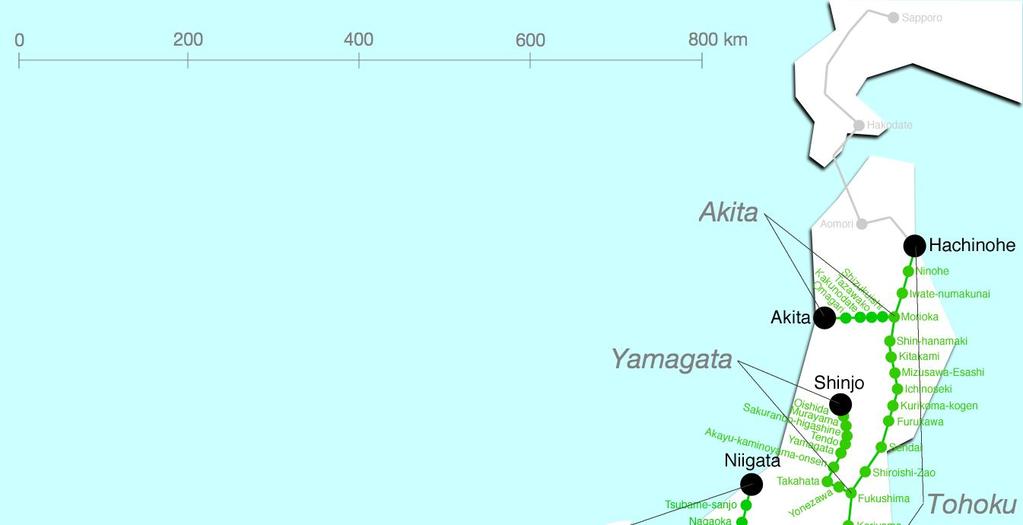 47 Japonya daki başlıca Shinkansen hatları ve özellikleri Çizelge 4.2 