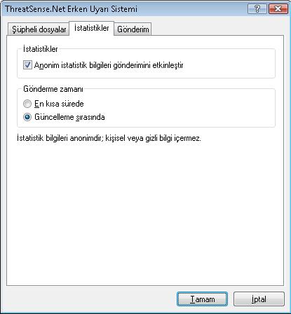 Güncelleme sırasında ayarı seçilirse, istatistik bilgiler tutulur ve sonraki güncelleme sırasında topluca gönderilir. 4.