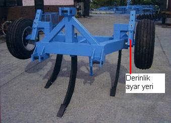 Resim 3.3: İş derinliği ayarı 3.2. Dipkazan/Çizellerle Çalışma Sırasında Dikkat Edilecek Hususlar Traktör ön seçme kolu çeki kontrolde olmalıdır.