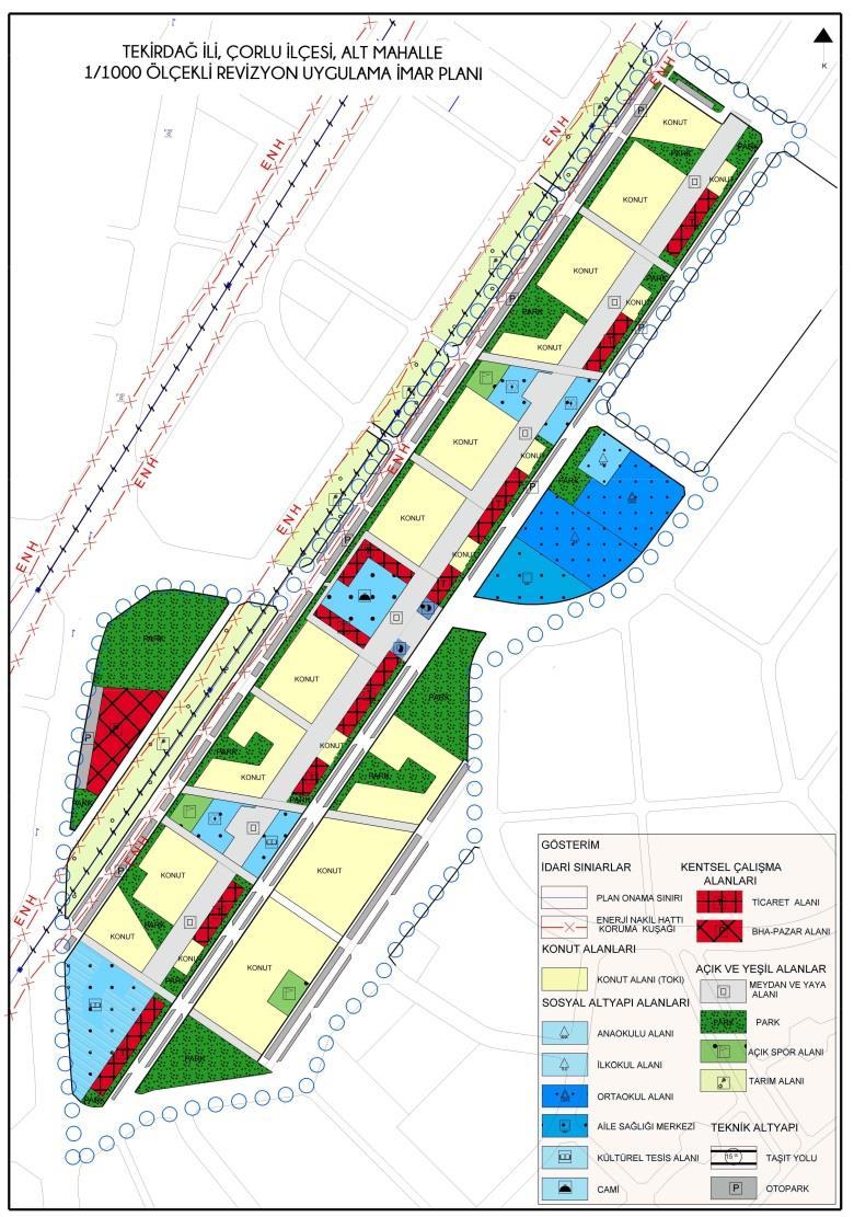 yönelik bir revizyon imar planı taslağı da hazırlanmış ve uygulama bu plan kararları doğrultusunda tasarlanmıştır.