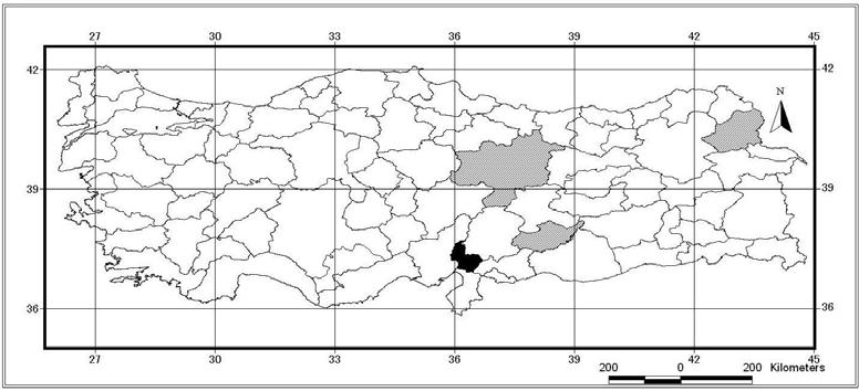 105 EK-3 (Devam). Araştırmada elde edilen taksonların Türkiye yayılışları Ek 3.