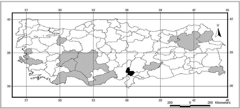 106 EK-3 (Devam). Araştırmada elde edilen taksonların Türkiye yayılışları Ek 3.