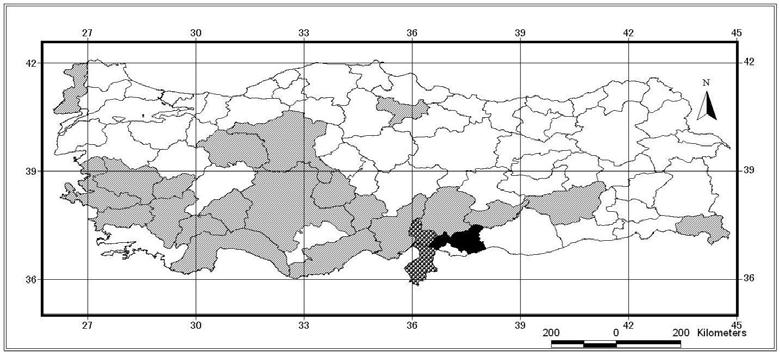 108 EK-3 (Devam). Araştırmada elde edilen taksonların Türkiye yayılışları Ek 3.