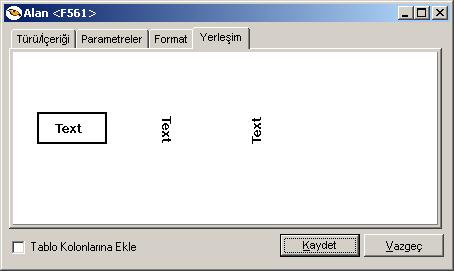 Parametre Bilgileri Eklenen ya da değiştirilen parametrik bazı özellikleri Alan penceresinde Parametreler seçeneği ile kaydedilir.