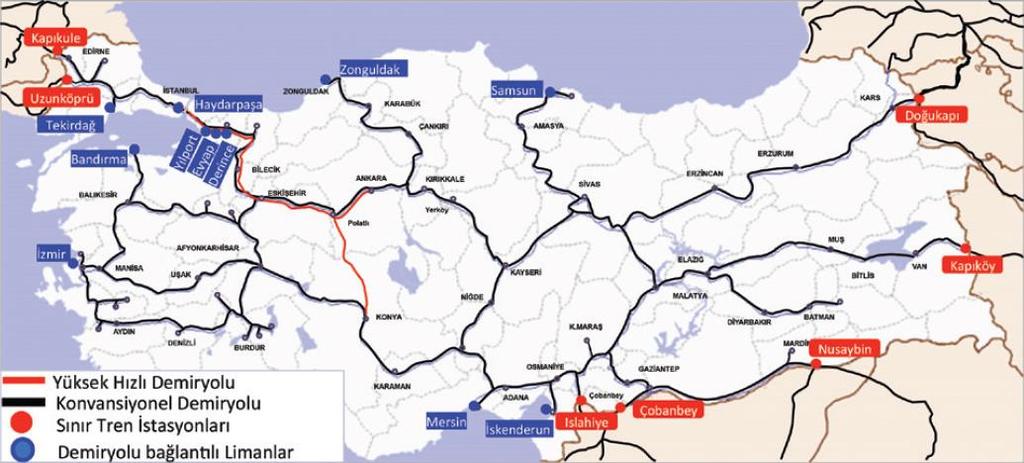 güzergâh bulunmaktadır. Yeşil Hat, Çerkezköy ile Köseköy arasındaki hat olup toplam uzunluğu 231 km dir.