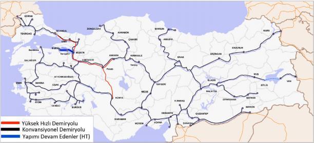 Bursa nın demiryolu ağına bağlantısının sağlanması amacıyla maksimum 250 km/saat hıza uygun, çift hatlı, elektrikli, sinyalli olarak 105 km lik hat yapılmaktadır.