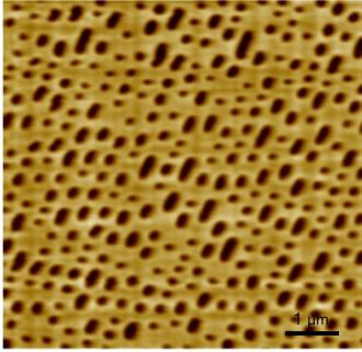 15 µm kareler) tıklamalı mod AKM görüntüsü ve 10 µm x 10 µm temaslı mod bluray disk görüntüsü (bitler arası genişlik: 320 nm; bit derinliği: 60 nm) Şekil 3.11 de gösterilmektedir. (a) (b) (c) Şekil 3.